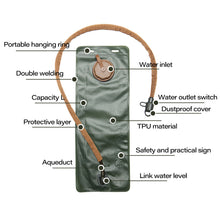 Load image into Gallery viewer, TPU Folding Water Bag with Drinking Tube 3L Hydration Backpack Water Bag Pouch Rucksack for Outdoor Running Hiking Climbing
