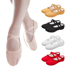 Load image into Gallery viewer, 1Pair Girls Ballet Shoes Canvas Soft Sole Ballerina Ballet Dance Slippers Children Practise Ballerina Shoes Woman Dance Shoes
