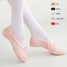 Load image into Gallery viewer, 1Pair Girls Ballet Shoes Canvas Soft Sole Ballerina Ballet Dance Slippers Children Practise Ballerina Shoes Woman Dance Shoes
