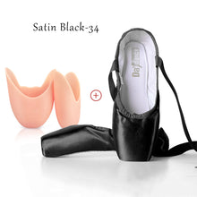 Load image into Gallery viewer, Satin Girls Ballerina Ballet Pointe Shoes Child Adult Ballet Shoes with RibbonsPractise Ballerina Shoes Women Dance Shoes
