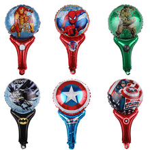 Load image into Gallery viewer, 1PC Handheld Stick Cartoon Foil Balloons Happy Birthday Party Balloons Super Hero Party Decoration Children Toy
