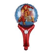 Load image into Gallery viewer, 1PC Handheld Stick Cartoon Foil Balloons Happy Birthday Party Balloons Super Hero Party Decoration Children Toy
