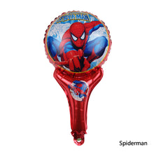 Load image into Gallery viewer, 1PC Handheld Stick Cartoon Foil Balloons Happy Birthday Party Balloons Super Hero Party Decoration Children Toy
