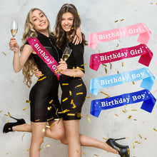 Load image into Gallery viewer, Happy Birthday Satin Sash Selempang Birthday Party Accessories Decoration Party Favors for Girls Boys
