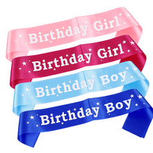 Load image into Gallery viewer, Happy Birthday Satin Sash Selempang Birthday Party Accessories Decoration Party Favors for Girls Boys
