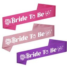 Load image into Gallery viewer, Bride To Be Sash Wedding Decoration Bridal Shoulder Strap Satin Sash Bachelorette Party Decoration Supplies Party Gifts
