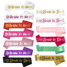 Load image into Gallery viewer, Bride To Be Sash Wedding Decoration Bridal Shoulder Strap Satin Sash Bachelorette Party Decoration Supplies Party Gifts
