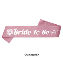 Load image into Gallery viewer, Bride To Be Sash Wedding Decoration Bridal Shoulder Strap Satin Sash Bachelorette Party Decoration Supplies Party Gifts
