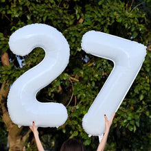 Load image into Gallery viewer, 40Inch Ins Giant White Number Foil Balloons Happy Birthday Wedding Party Mold Digital Balloon Anniversary Kids Baby Party Decoration
