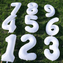 Load image into Gallery viewer, 40Inch Ins Giant White Number Foil Balloons Happy Birthday Wedding Party Mold Digital Balloon Anniversary Kids Baby Party Decoration
