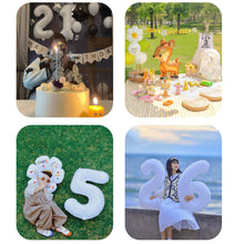 Load image into Gallery viewer, 40Inch Ins Giant White Number Foil Balloons Happy Birthday Wedding Party Mold Digital Balloon Anniversary Kids Baby Party Decoration
