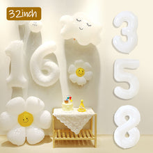 Load image into Gallery viewer, 32Inch Ins Giant White Number Foil Balloons Happy Birthday Wedding Party Mold Digital Balloon Anniversary Kids Baby Party Decoration
