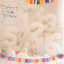 Load image into Gallery viewer, 32Inch Ins Giant White Number Foil Balloons Happy Birthday Wedding Party Mold Digital Balloon Anniversary Kids Baby Party Decoration
