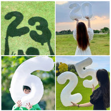 Load image into Gallery viewer, 32Inch Ins Giant White Number Foil Balloons Happy Birthday Wedding Party Mold Digital Balloon Anniversary Kids Baby Party Decoration
