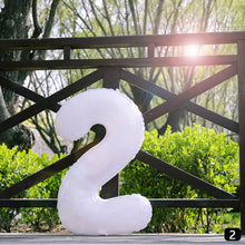 Load image into Gallery viewer, 32Inch Ins Giant White Number Foil Balloons Happy Birthday Wedding Party Mold Digital Balloon Anniversary Kids Baby Party Decoration
