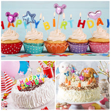 Load image into Gallery viewer, 5Pcs PU Cake Toppers Birthday Crown Stars Heart Cupcake Topper Flags For Wedding Kids Birthday Party Supplies Cake Decoration
