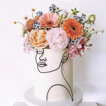 Load image into Gallery viewer, Acrylic Abstract Minimalist Art Lady Face Cake Topper Girl Happy Birthday Cake Decoration Wedding Cake Toppers Party Supplies
