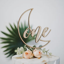 Load image into Gallery viewer, Wooden One Baby Happy Birthday Cake Toppers Newborn Birthday Cake Topper for Baby Birthday Anniversary Party Cake Decorations
