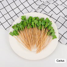 Load image into Gallery viewer, 100pcs 12cm Disposable Bamboo Pick Fruit Sticks Buffet Cupcake Fruit Fork Party Dessert Salad Sticks Wedding Decoration
