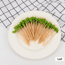 Load image into Gallery viewer, 100pcs 12cm Disposable Bamboo Pick Fruit Sticks Buffet Cupcake Fruit Fork Party Dessert Salad Sticks Wedding Decoration
