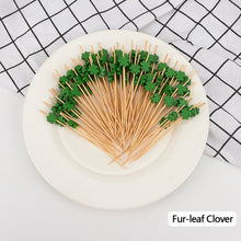 Load image into Gallery viewer, 100pcs 12cm Disposable Bamboo Pick Fruit Sticks Buffet Cupcake Fruit Fork Party Dessert Salad Sticks Wedding Decoration
