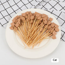 Load image into Gallery viewer, 100pcs 12cm Disposable Bamboo Pick Fruit Sticks Buffet Cupcake Fruit Fork Party Dessert Salad Sticks Wedding Decoration

