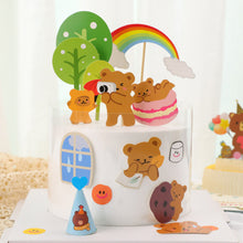 Load image into Gallery viewer, 7/16Pcs Korean Style Cute Bear Cake Topper Decoration For Kids Birthday Wedding Anniversary Party Supplies
