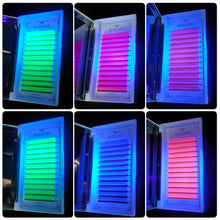 Load image into Gallery viewer, Colored UV Neon Eyelash Glow in the Dark Lash Extenions Fluorescent Glow Lashes D Curl Mega Volume Eyelash
