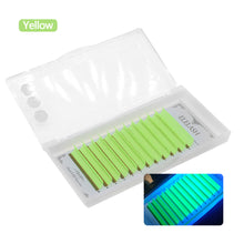 Load image into Gallery viewer, Colored UV Neon Eyelash Glow in the Dark Lash Extenions Fluorescent Glow Lashes D Curl Mega Volume Eyelash
