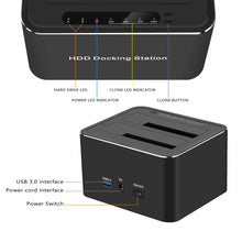 Load image into Gallery viewer, Sata Dual Disk Cloner 2.5/3.5 Inch Universal Hard Disk Base Usb3.0 Offline Copy Mobile Hard Disk Box
