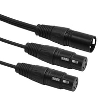 Load image into Gallery viewer, 30cm XLR Male to Dual XLR Female Y Splitter Cable Foil and Braided Shielded For Microphone Mixer Amplifier
