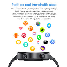 Load image into Gallery viewer, QW33 Magnetic charging smart watches,1.28" Large HD display with multiple sports heatlth monitoring support NFC access control
