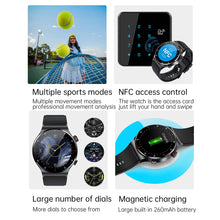 Load image into Gallery viewer, QW33 Magnetic charging smart watches,1.28" Large HD display with multiple sports heatlth monitoring support NFC access control
