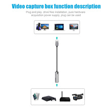 Load image into Gallery viewer, HDMI Capture Card HD Game Live Broadcast HDMI To USB3.0 Cable Capturer 4K Video Capture Card
