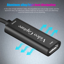 Load image into Gallery viewer, HDMI Capture Card HD Game Live Broadcast HDMI To USB3.0 Cable Capturer 4K Video Capture Card
