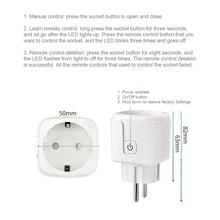 Load image into Gallery viewer, WIFI Smart Switch AC 220V Wireless Socket Plug 16A Tuya Smart Life Home Appliance Outlet Switch for Alexa Google Home
