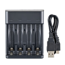 Load image into Gallery viewer, Smart 4-slot USB Charger AA AAA High-capacity 1.2V Ni-MH Rechargeable Battery High Current Full Power To Green Light
