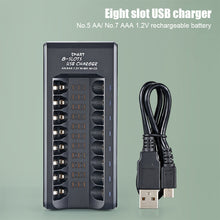 Load image into Gallery viewer, Smart 8-slot USB Charger 1.2V NiMH Rechargeable Battery AA/AAA Charging Box Full Power Off

