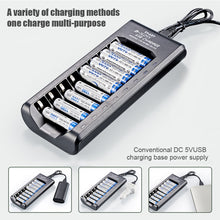 Load image into Gallery viewer, Smart 8-slot USB Charger 1.2V NiMH Rechargeable Battery AA/AAA Charging Box Full Power Off
