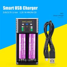 Load image into Gallery viewer, Smart 18650 Battery Charger 2-slot Lithium-ion Battery AA Ni-MH 1.2v Battery High Current 2A Charging
