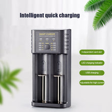 Load image into Gallery viewer, Smart 18650 Battery Charger 2-slot Lithium-ion Battery AA Ni-MH 1.2v Battery High Current 2A Charging
