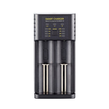 Load image into Gallery viewer, Smart 18650 Battery Charger 2-slot Lithium-ion Battery AA Ni-MH 1.2v Battery High Current 2A Charging
