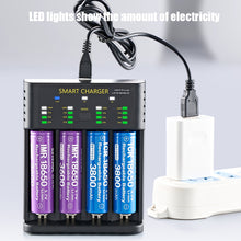 Load image into Gallery viewer, Smart 18650 Battery Charger 4-slot Lithium-ion Battery AA Ni-MH 1.2v Battery High Current 2A Charging
