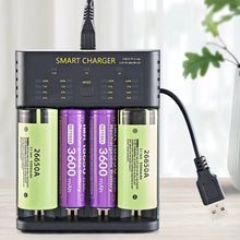 Load image into Gallery viewer, Smart 18650 Battery Charger 4-slot Lithium-ion Battery AA Ni-MH 1.2v Battery High Current 2A Charging
