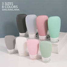 Load image into Gallery viewer, 30ml/60ml/90ml Silicone Travel Bottles Sub-packaging Storage Bottles Leakproof Refillable Small Sample Bottle for Shampoo Conditioner Lotion Skin Care Products

