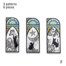 Load image into Gallery viewer, 6Pcs/Pack Cute Black Cat Bookmark Helia Daily Series PET Matte Book Mark Retro Style Bookmarker Reading Accessories Stationery Supplies
