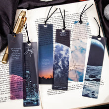 Load image into Gallery viewer, 5Pcs/Pack Space Tour Series Bookmark Book PVC Mattee Mark Moon Cloud Bookmarker Reading Accessories Stationery Supplies
