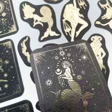Load image into Gallery viewer, 40pcs Constellation Girl Series Decorative Bronzing Stickers Gold Black Scrapbooking Label Diary Stationery Album Retro Stars Journal Planner
