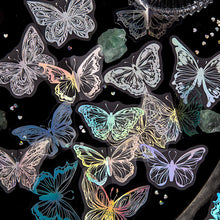 Load image into Gallery viewer, 45pcs Laser Effect Moon Butterfly Decorative Stickers Bronzing PET Labels for Journal Diary Scrapbooking DIY Stickers Stationery Supplies
