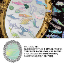 Load image into Gallery viewer, 45pcs Laser Effect Moon Butterfly Decorative Stickers Bronzing PET Labels for Journal Diary Scrapbooking DIY Stickers Stationery Supplies
